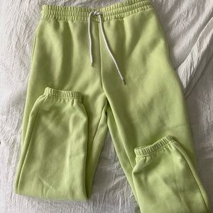 Comfy lime green F21 sweatpants